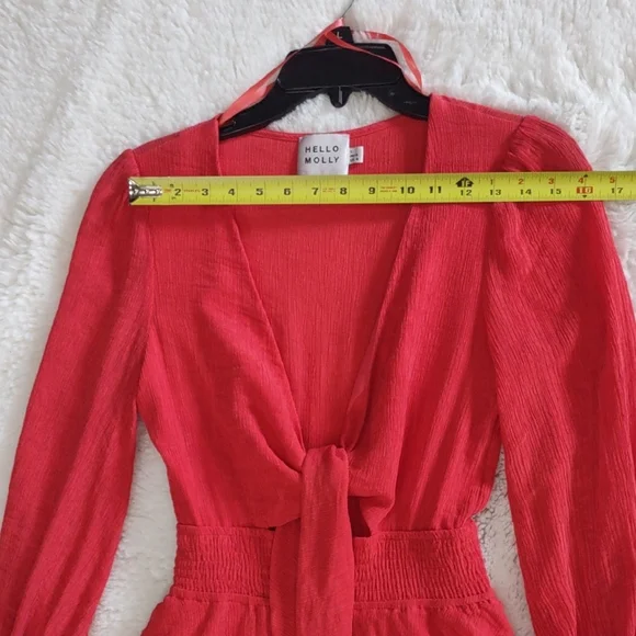 Hello Molly Vibrant Red Ruffle Dress - Picture 11 of 17